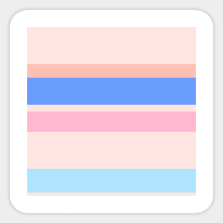 An unthinkable pattern of Powder Blue, Cornflower Blue, Little Girl Pink, Very Light Pink and Melon stripes. Sticker